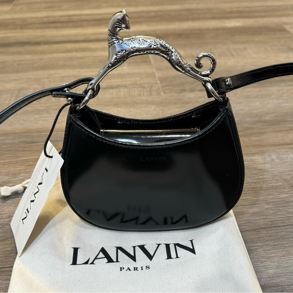 Lanvin Nano Hobo Cat Top Handle Crossbody Black Handbag - Picture 1 of 15